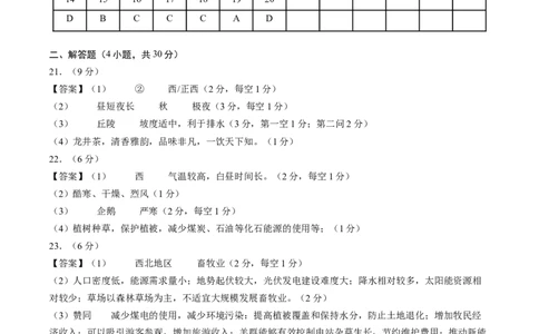 地理（河南卷）（参考答案及评分标准）_初中全科电子版试卷练习试题_地理_2024中考模拟题地理(1)_三模（39）_地理（河南卷）