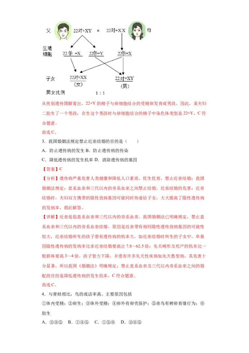 卷02-八年级生物下学期期末综合测试卷（人教版）（解析版）_new_初中全科电子版试卷练习试题_生物_生物8下练习_人教生物8年级下期末试卷12份