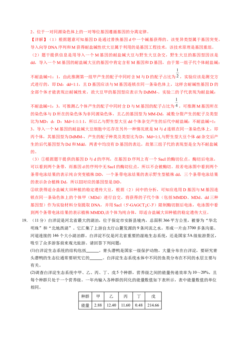 信息必刷卷01（新高考通用）解析版_2025年新高考资料_2025考前信息卷_2025年高考生物考前信息必刷卷（新高考通用）3443035