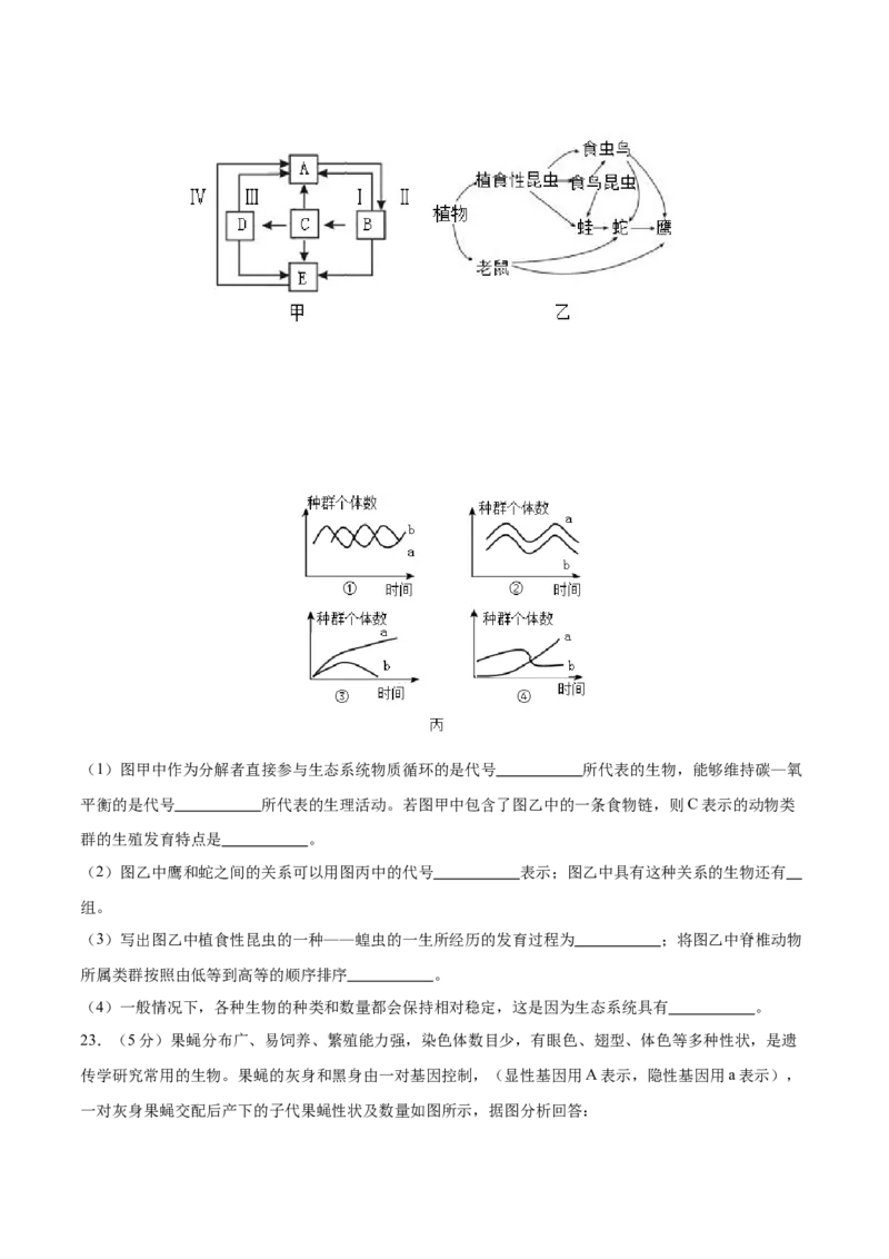 生物（重庆卷）（考试版A4）_初中全科电子版试卷练习试题_生物_2024中考模拟题生物(1)_二模_生物（重庆卷）-：2024年中考第二次模拟考试