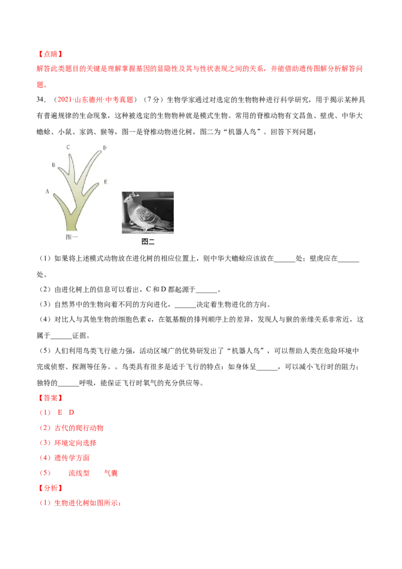 期末测试（A卷&middot;夯实基础）（解析版）_初中全科电子版试卷练习试题_生物_生物8下练习_人教生物8年级下期末试卷12份