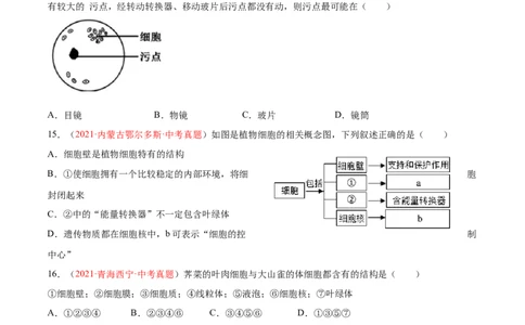 期中测试（B卷&middot;提升能力）（原卷版）_初中全科电子版试卷练习试题_生物_生物人教版7上练习&mdash;24新版已更新_人教生物7年级上期中试卷07份