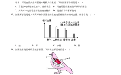 生物（扬州卷）（考试版A4）_初中全科电子版试卷练习试题_生物_2024中考模拟题生物(1)_一模_生物（扬州卷）-2024年中考第一次模拟考试