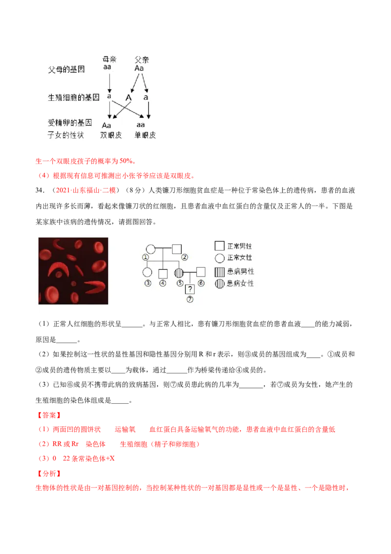 第07单元第02章生物的遗传与变异单元测试（B卷&middot;提升能力）（解析版）_初中全科电子版试卷练习试题_生物_生物8下练习_人教生物8年级下单元试卷38份