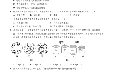 生物（广东省卷）（考试版A4）_初中全科电子版试卷练习试题_生物_2024中考模拟题生物(1)_二模_生物（广东省卷）-：2024年中考第二次模拟考试