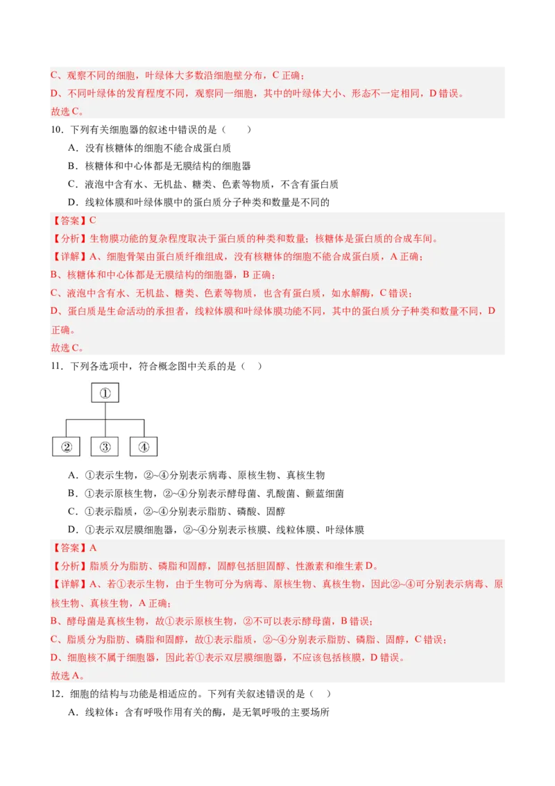 单元检测卷02细胞的结构、功能和物质运输（解析版）_2025年新高考资料_一轮复习_2025年高考生物一轮复习考点通关卷（新高考通用）