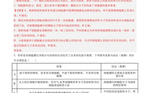 单元检测卷02细胞的结构、功能和物质运输（解析版）_2025年新高考资料_一轮复习_2025年高考生物一轮复习考点通关卷（新高考通用）