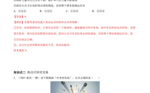 必考点03推动和平与发展（解析版）_初中全科电子版试卷练习试题_政治_道法人教部编9下试卷_部编道法9年级下专项练习14份