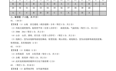 地理（江苏无锡卷）（参考答案及评分标准）_初中全科电子版试卷练习试题_地理_2024中考模拟题地理(1)_二模_地理（江苏无锡卷）-：2024年中考第二次模拟考试