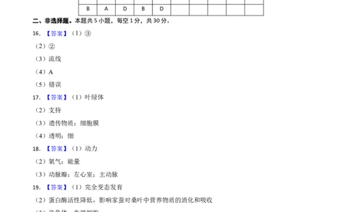 生物（河北卷）（参考答案及评分标准）_初中全科电子版试卷练习试题_生物_2024中考模拟题生物(1)_一模_生物（河北卷）-2024年中考第一次模拟考试