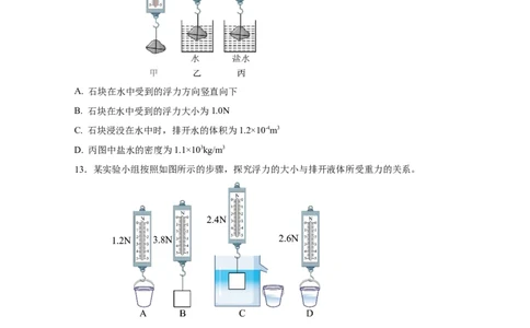 10.2阿基米德原理（分层作业）-八年级物理下册同步备课系列（人教版）原卷版_初物_2024人教版初中物理八九年级上下册课件教案PPT试题电子版资料_八年级下册试卷_专项练习