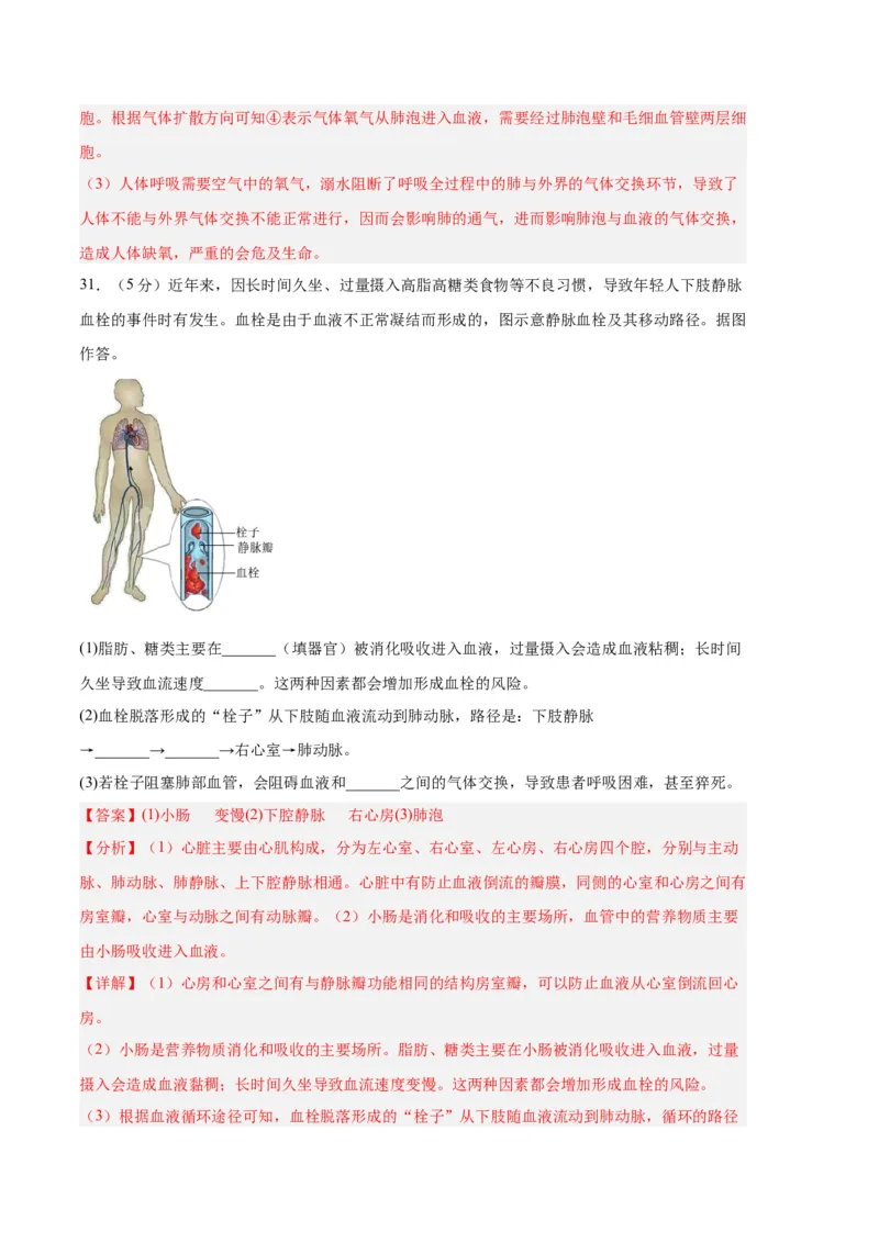 生物02卷（人教版七年级下册全部）-（全解全析）_new_初中全科电子版试卷练习试题_生物_生物人教版7下练习_人教生物7年级下期末试卷11份