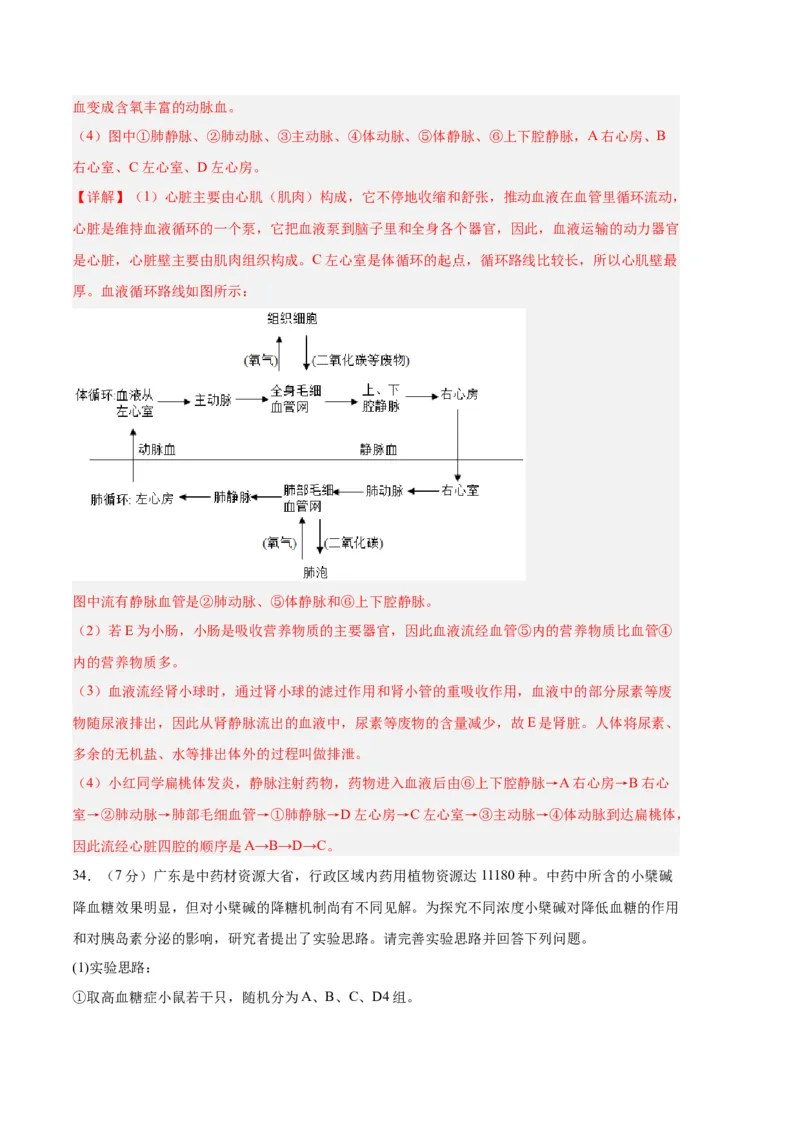 生物02卷（人教版七年级下册全部）-（全解全析）_new_初中全科电子版试卷练习试题_生物_生物人教版7下练习_人教生物7年级下期末试卷11份