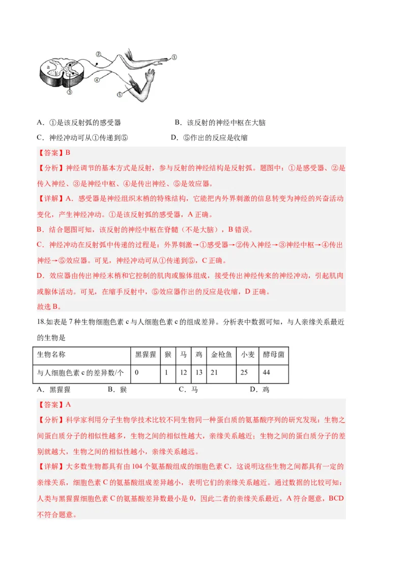 生物02卷（人教版七年级下册全部）-（全解全析）_new_初中全科电子版试卷练习试题_生物_生物人教版7下练习_人教生物7年级下期末试卷11份