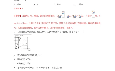 月考（一月）检测卷（解析版）_初中全科电子版试卷练习试题_物理_8年级上册物理试题_人教版物理八年级上月考试卷（010份）