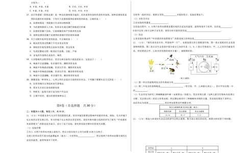 生物（吉林卷）（考试版A3）_初中全科电子版试卷练习试题_生物_2024中考模拟题生物(1)_三模（37套）_生物（吉林卷）