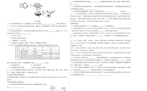生物（吉林卷）（考试版A3）_初中全科电子版试卷练习试题_生物_2024中考模拟题生物(1)_三模（37套）_生物（吉林卷）