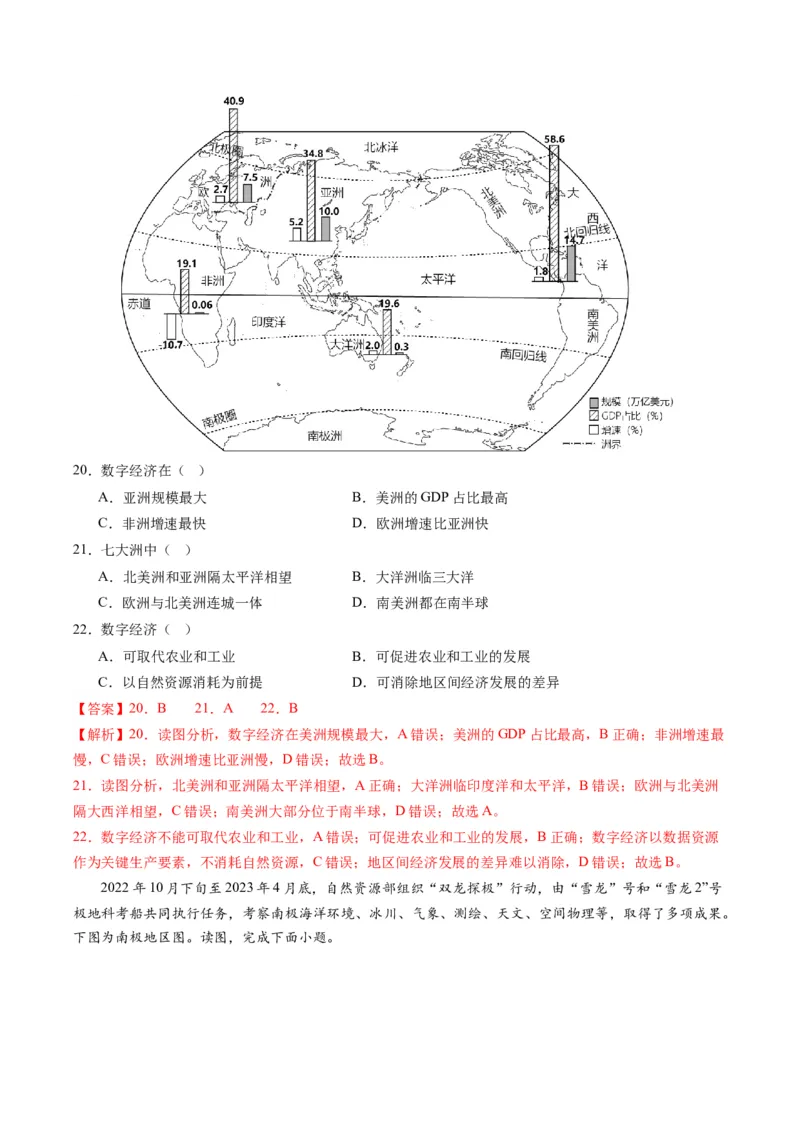 地理（北京）（全解全析）_初中全科电子版试卷练习试题_地理_2024中考模拟题地理(1)_一模_地理（北京卷）-2024年中考地理第一次模拟考试