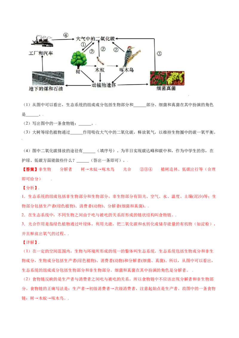 第01单元生物与环境单元测试（B卷&middot;提升能力）（解析版）_初中全科电子版试卷练习试题_生物_生物人教版7上练习&mdash;24新版已更新_人教生物7年级上单元试卷36份