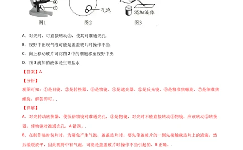 必考点08动物细胞-（人教版）（解析版）_初中全科电子版试卷练习试题_生物_生物人教版7上练习&mdash;24新版已更新_人教生物7年级上专项练习28份