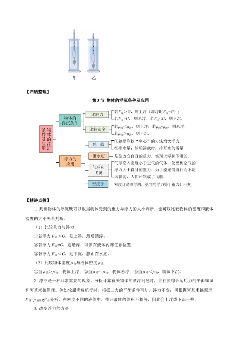 10.3物体的浮沉条件及应用（导学案）-八年级物理下册同步备课系列（人教版）学生版_初物_2024人教版初中物理八九年级上下册课件教案PPT试题电子版资料_八年级下册教案_第十单元
