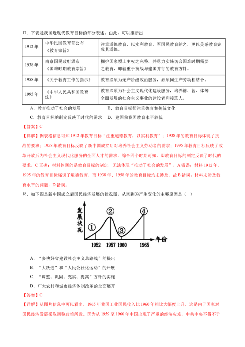 历史（广东省卷）（全解全析）_初中全科电子版试卷练习试题_历史_2024中考模拟题历史(1)_一模_历史（广东省卷）-2024年中考第一次模拟考试