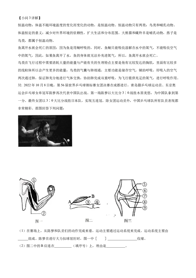 八年级上学期期中生物试题05（解析版）_初中全科电子版试卷练习试题_生物_生物8上练习_人教生物8年级上期中试卷08份