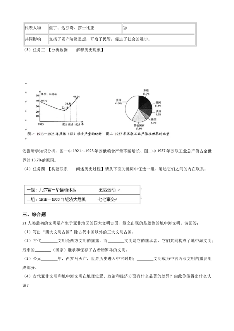 第1单元古代亚非文明单元测试题-1_初中全科电子版试卷练习试题_历史_历史人教版9上试卷_部编人教版历史9年级上单元测试18份_单元测试（第二套）