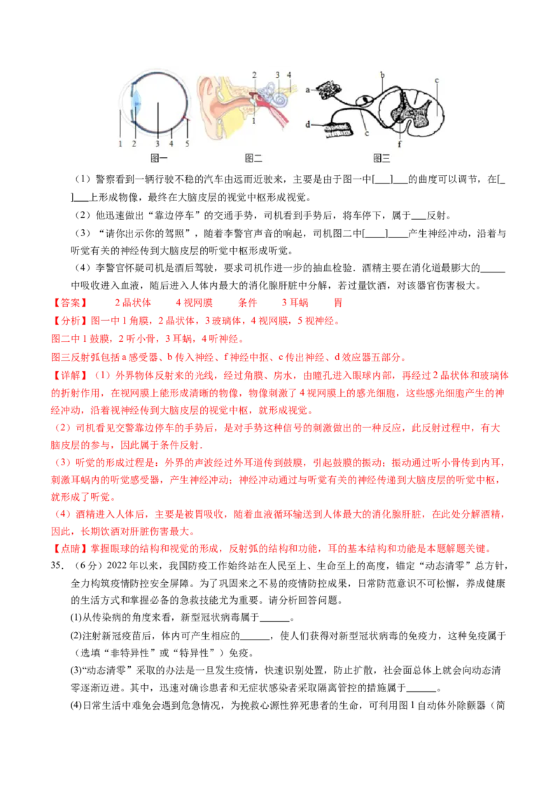 生物（新疆卷）（全解全析）_初中全科电子版试卷练习试题_生物_2024中考模拟题生物(1)_一模_生物（新疆卷）-2024年中考第一次模拟考试