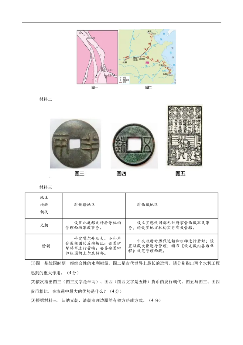历史（湖南长沙卷）（考试版A4）_初中全科电子版试卷练习试题_历史_2024中考模拟题历史(1)_三模（34套）_历史（湖南长沙卷）