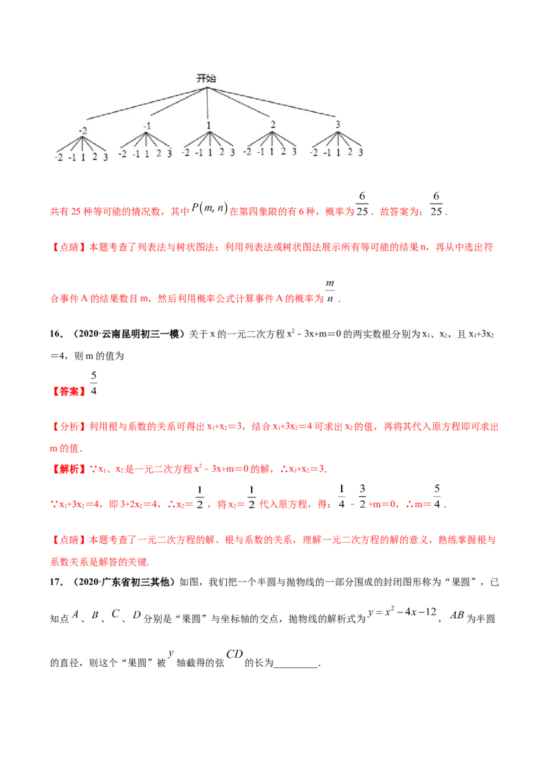 期末测试（1）-九年级数学上学期高频考点专题突破（人教版）（解析版）_初中全科电子版试卷练习试题_数学_9上初中人教版数学练习、试卷_人教数学九年级上期末试卷（015份）