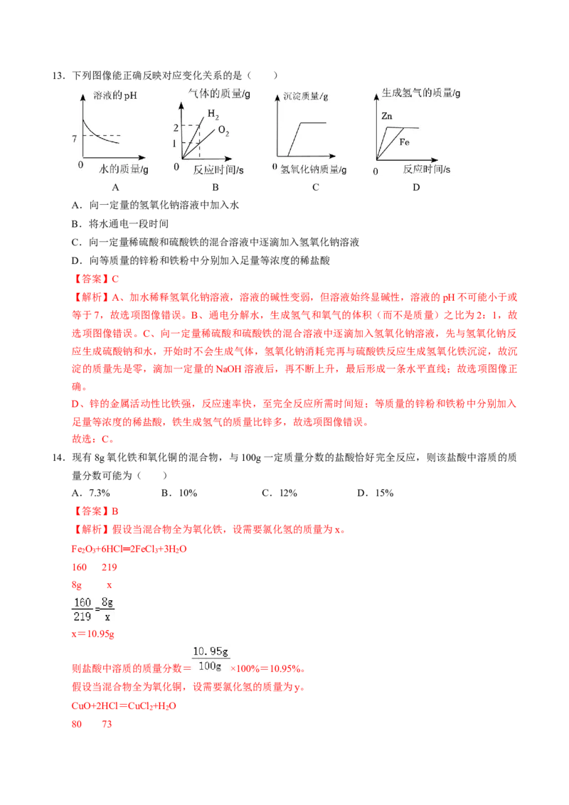 化学（河南卷）（全解全析）_初中全科电子版试卷练习试题_化学_2024中考模拟题化学(1)_一模_化学（河南卷）-2024年中考第一次模拟考试