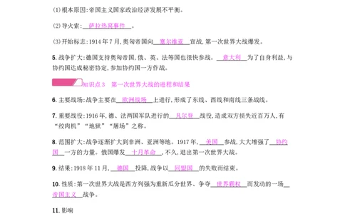 九年级历史下册第三单元第一次世界大战和战后初期的世界课时作业新人教版_初中全科电子版试卷练习试题_历史_历史人教版9下试卷_部编人教版历史9年级下同步练习110份