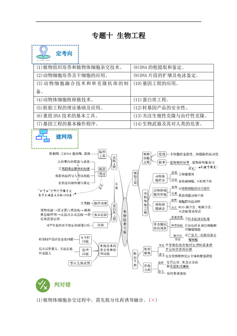 专题十生物工程(解析版）_新高考复习资料_2023年新高考复习资料_二轮复习_过二轮备战2023年高考生物二轮专题剖析与综合训练（新教材）
