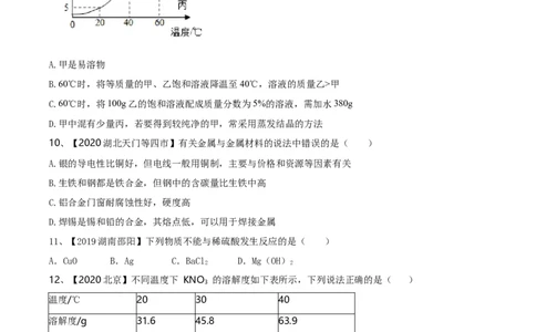 人教版化学九年级下期中模拟卷（二）(原卷版)-九年级化学下册同步单元AB卷（人教版）_初中全科电子版试卷练习试题_化学_9年级上下册化学试题_9年级下试题