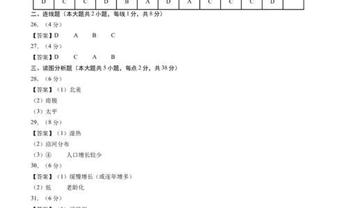 地理（黑龙江卷）（参考答案及评分标准）_初中全科电子版试卷练习试题_地理_2024中考模拟题地理(1)_二模_地理（黑龙江卷）-：2024年中考第二次模拟考试