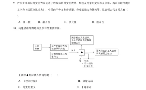 历史（陕西卷）（考试版A4）_初中全科电子版试卷练习试题_历史_2024中考模拟题历史(1)_二模_历史（陕西卷）-：2024年中考第二次模拟考试