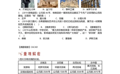 第一部分九年级上册部分专题一世界古代文化思维导图_初中全科电子版试卷练习试题_历史_历史人教版9上试卷_部编人教版历史9年级上专项练习12份