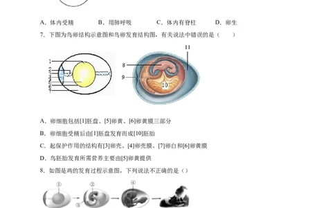 第一单元生物的生殖和发育（选拔卷）-单元测试（人教版）（原卷版）_初中全科电子版试卷练习试题_生物_生物8下练习_人教生物8年级下单元试卷38份