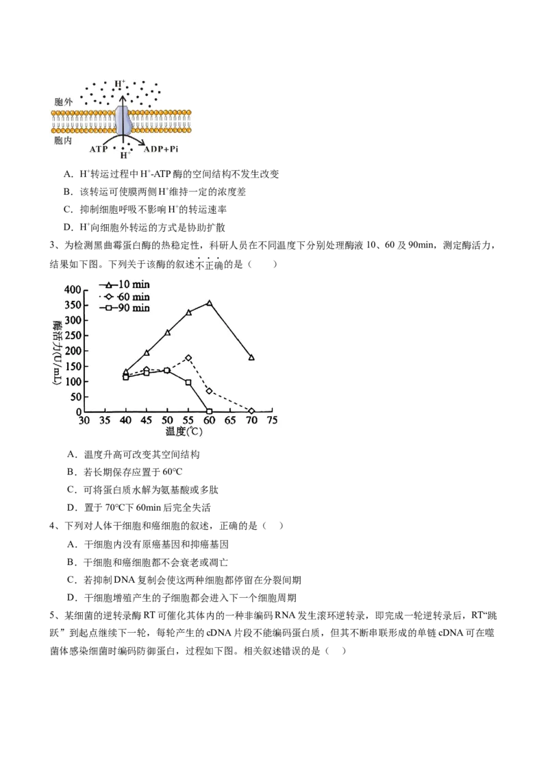 信息必刷卷02（北京专用）（原卷版）(1)_2025年新高考资料_2025考前信息卷_2025年高考生物考前信息必刷卷（北京专用）34427555