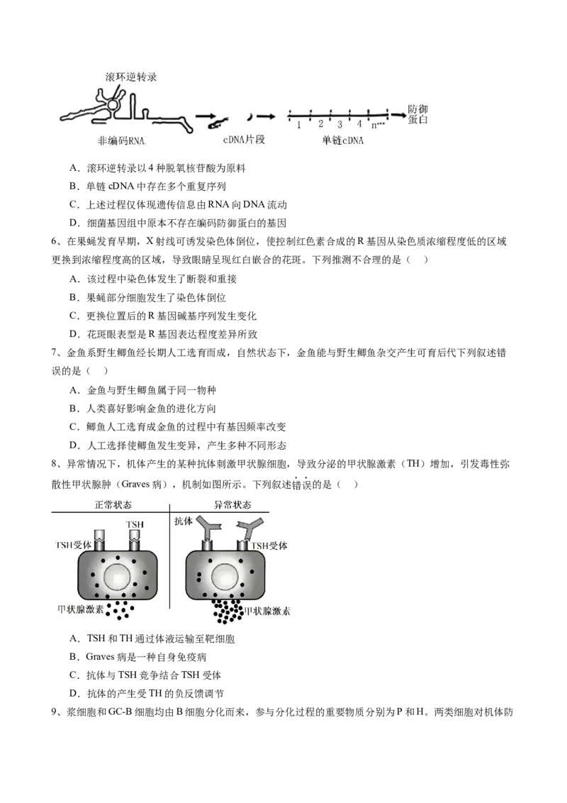 信息必刷卷02（北京专用）（原卷版）(1)_2025年新高考资料_2025考前信息卷_2025年高考生物考前信息必刷卷（北京专用）34427555