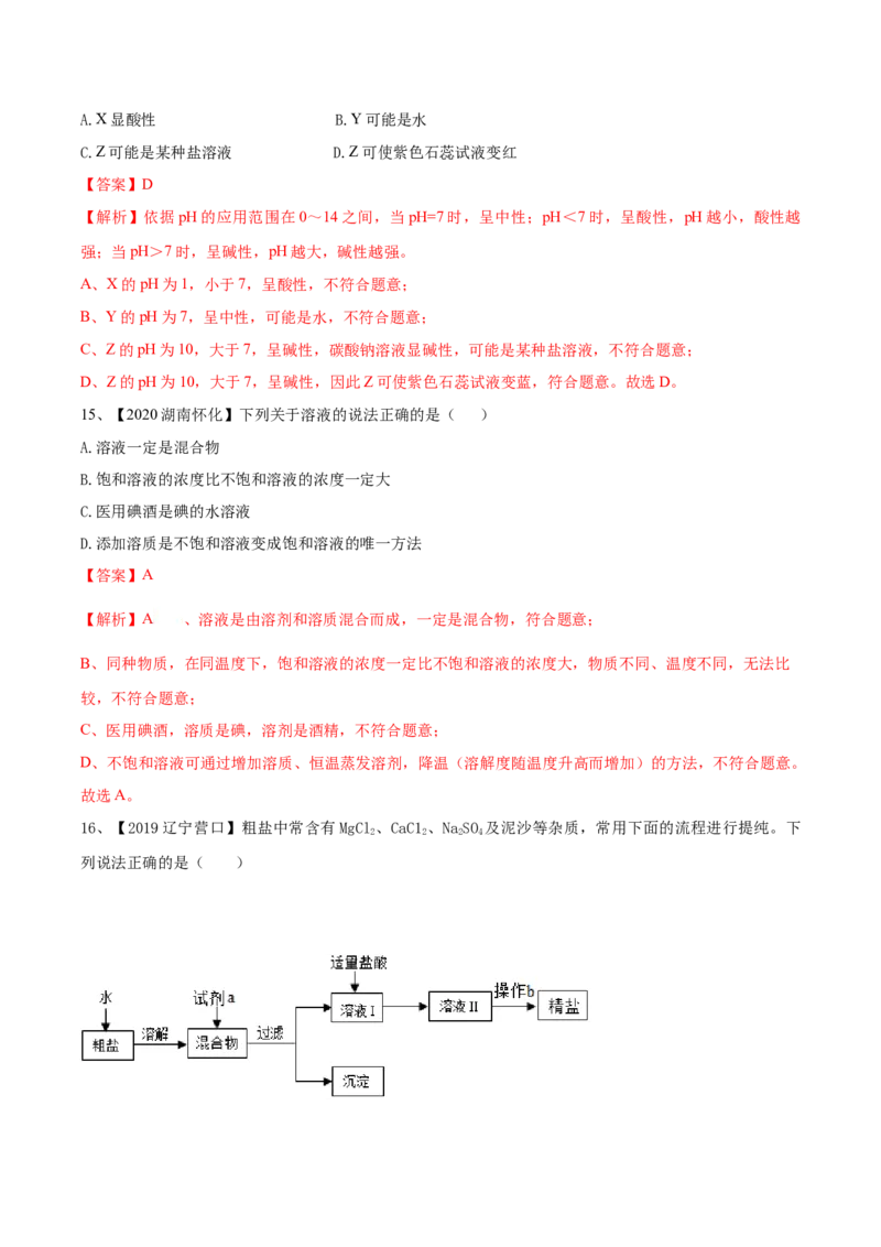 人教版化学九年级下期末模拟卷(解析版)-九年级化学下册同步单元AB卷（人教版）_初中全科电子版试卷练习试题_化学_9年级上下册化学试题_9年级下试题