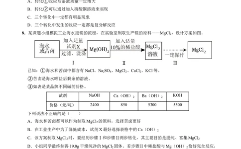 化学（武汉卷）（考试版A4）_初中全科电子版试卷练习试题_化学_2024中考模拟题化学(1)_三模（36套）_化学（武汉卷）
