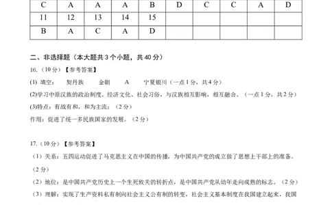 历史（广西卷）（参考答案及评分标准）_初中全科电子版试卷练习试题_历史_2024中考模拟题历史(1)_二模_历史（广西卷）-+：2024年中考第二次模拟考试