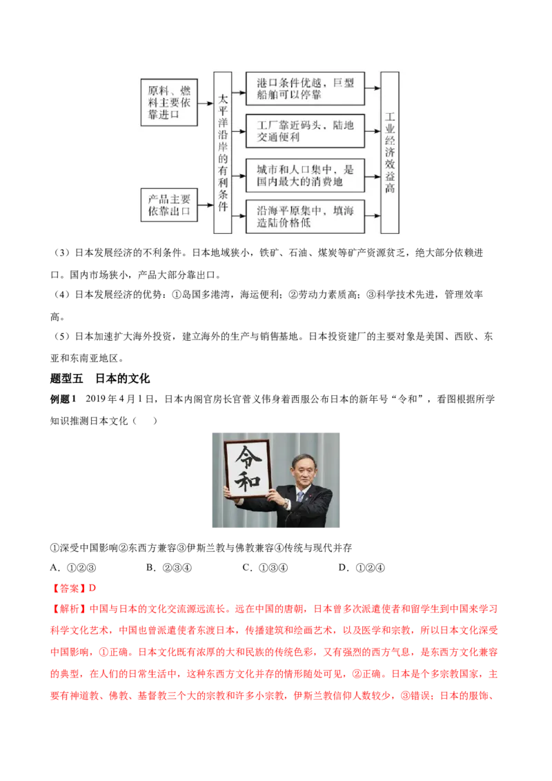 必考点03日本-对点变式题（人教版）（解析版）_初中全科电子版试卷练习试题_地理_人教地理7下试题试卷_人教地理7年级下专项练习13份