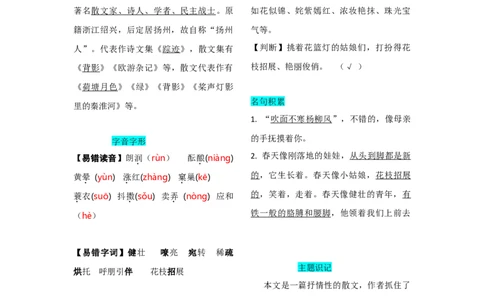 第一单元知识总结手册_初中全科电子版试卷练习试题_语文_7上初中部编版语文练习、试卷_部编语文七年级上知识总结（006份）