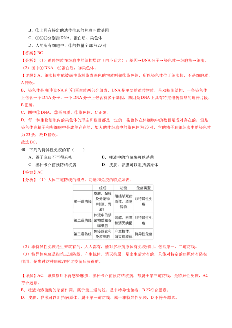 生物（南京卷）（全解全析）_初中全科电子版试卷练习试题_生物_2024中考模拟题生物(1)_一模_生物（南京卷）-2024年中考第一次模拟考试