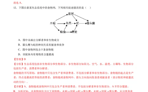 生物（南京卷）（全解全析）_初中全科电子版试卷练习试题_生物_2024中考模拟题生物(1)_一模_生物（南京卷）-2024年中考第一次模拟考试