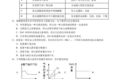 化学（湖南卷）（考试版A4）_初中全科电子版试卷练习试题_化学_2024中考模拟题化学(1)_一模_化学（湖南卷）-2024年中考第一次模拟考试