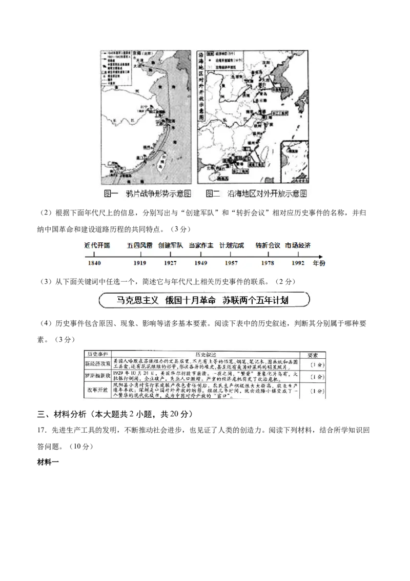 历史（山西卷）（考试版A4）_初中全科电子版试卷练习试题_历史_2024中考模拟题历史(1)_三模（34套）_历史（山西卷）
